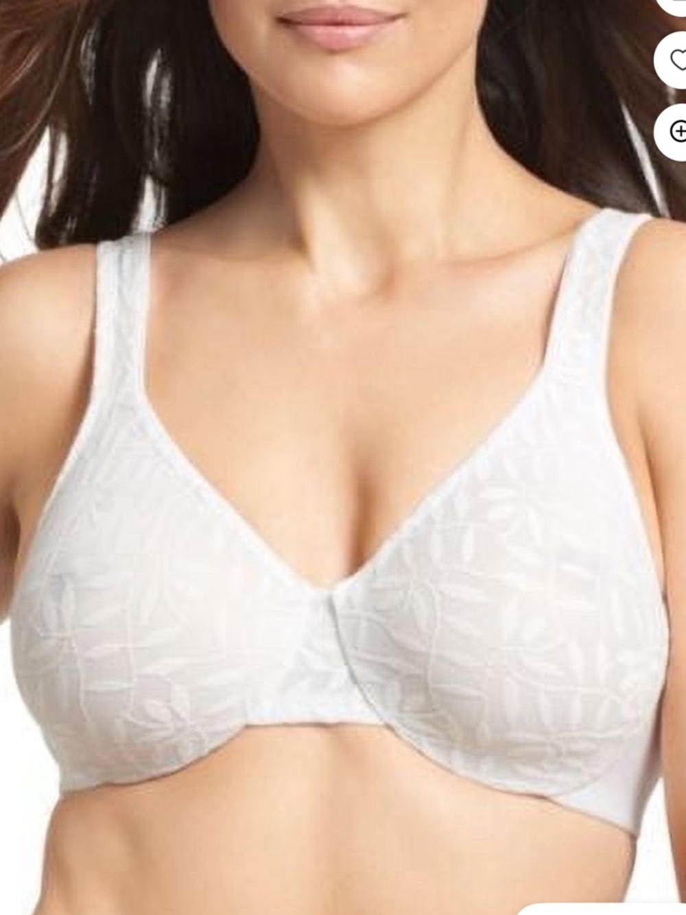 Olga by Warners Lace Sheer Leaves Underwire Minimizer Bra 42D